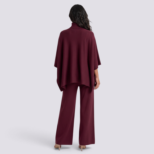 Conjunto Punto Mujer Cuello Alto Pantalón Ancho
