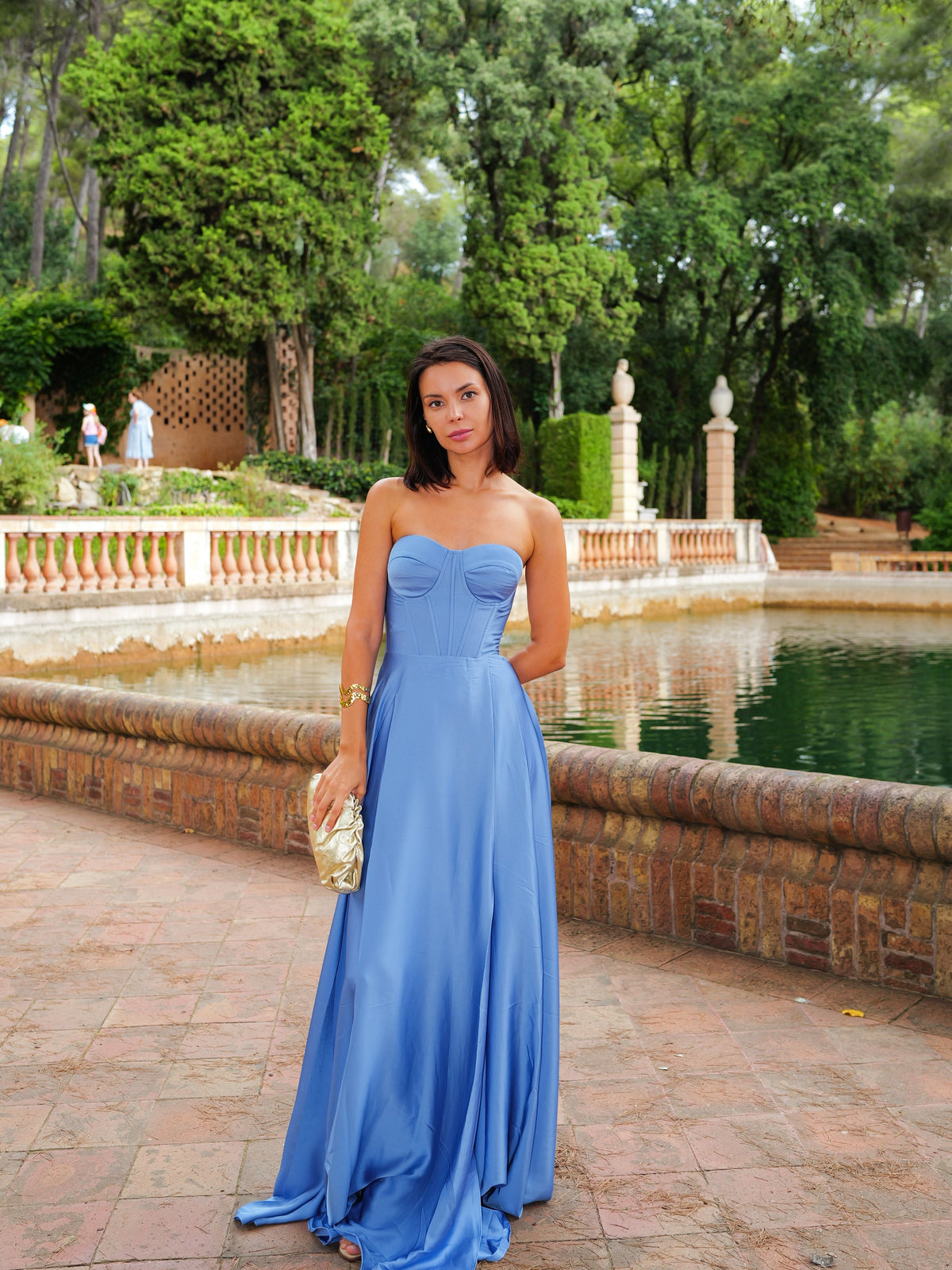 Vestido corse palabra celeste