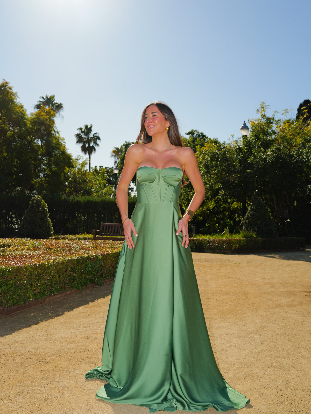 Vestido corse palabra oliva
