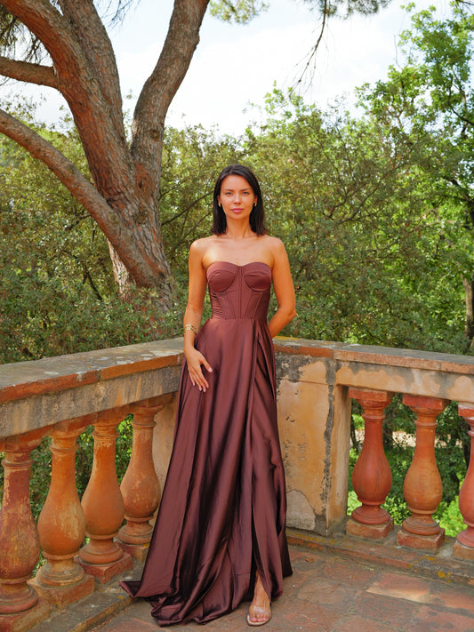 Vestido corse palabra chocolate