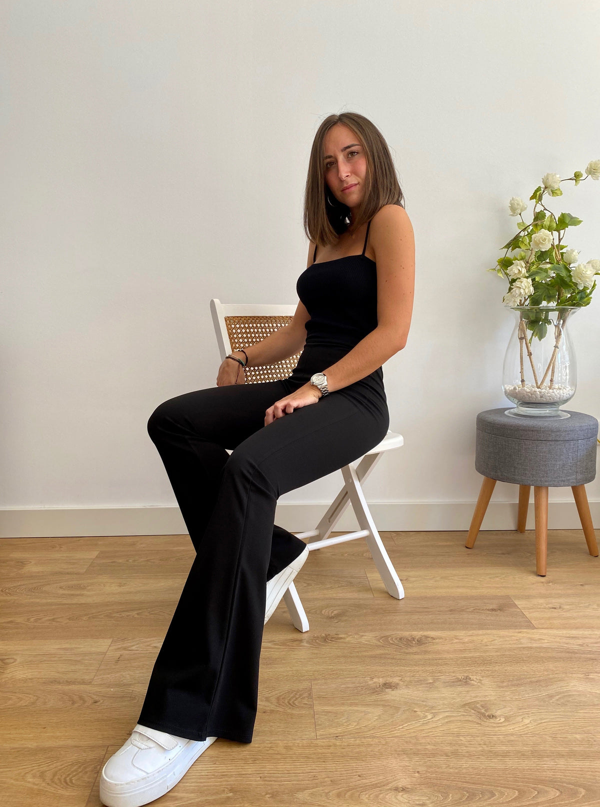 Pantalón campana negro