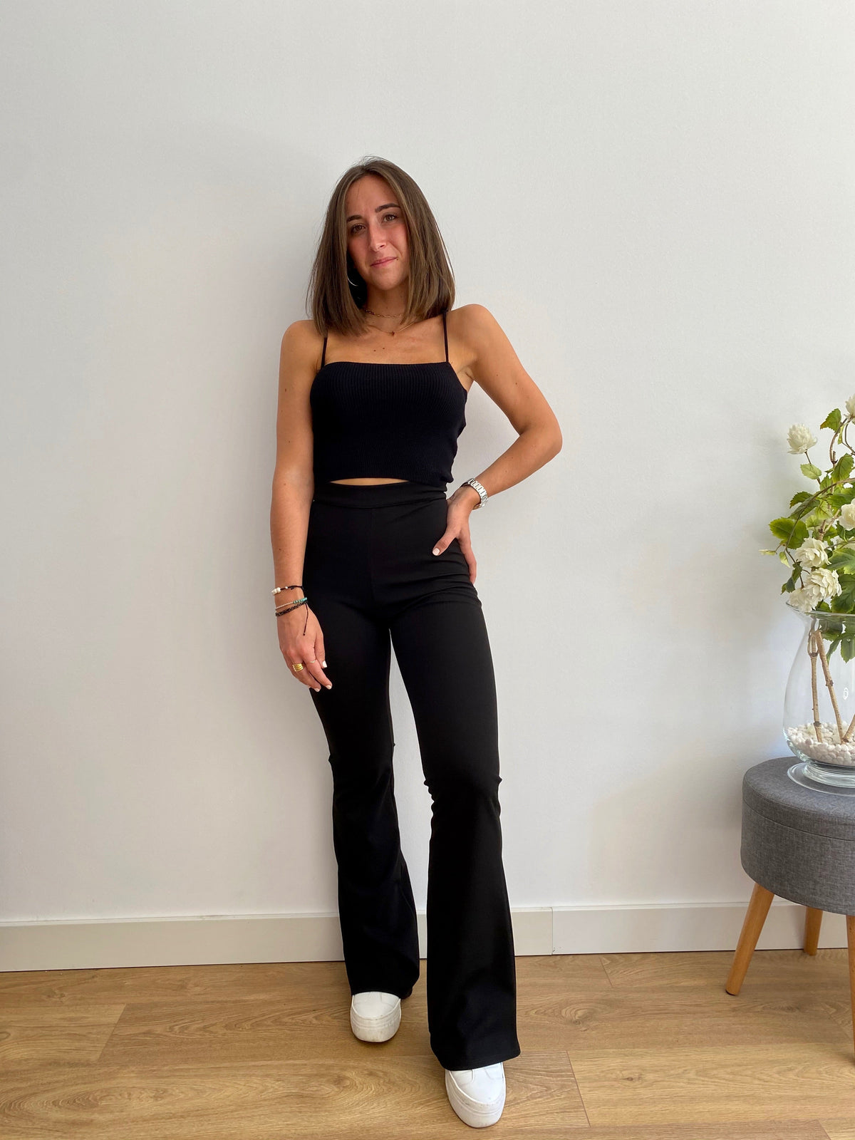Pantalón campana negro