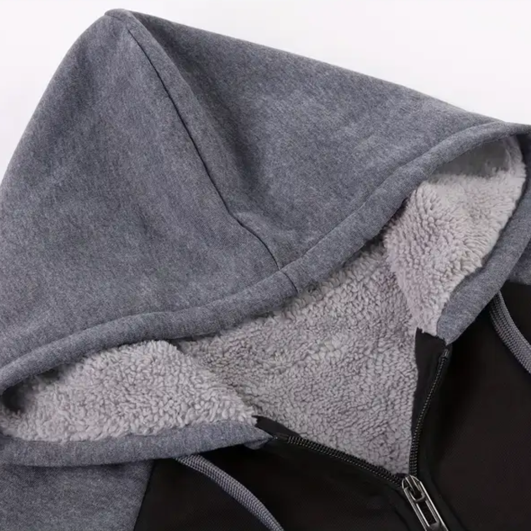 Borja | Sudadera con Cremallera Hombre Forro Sherpa con Capucha