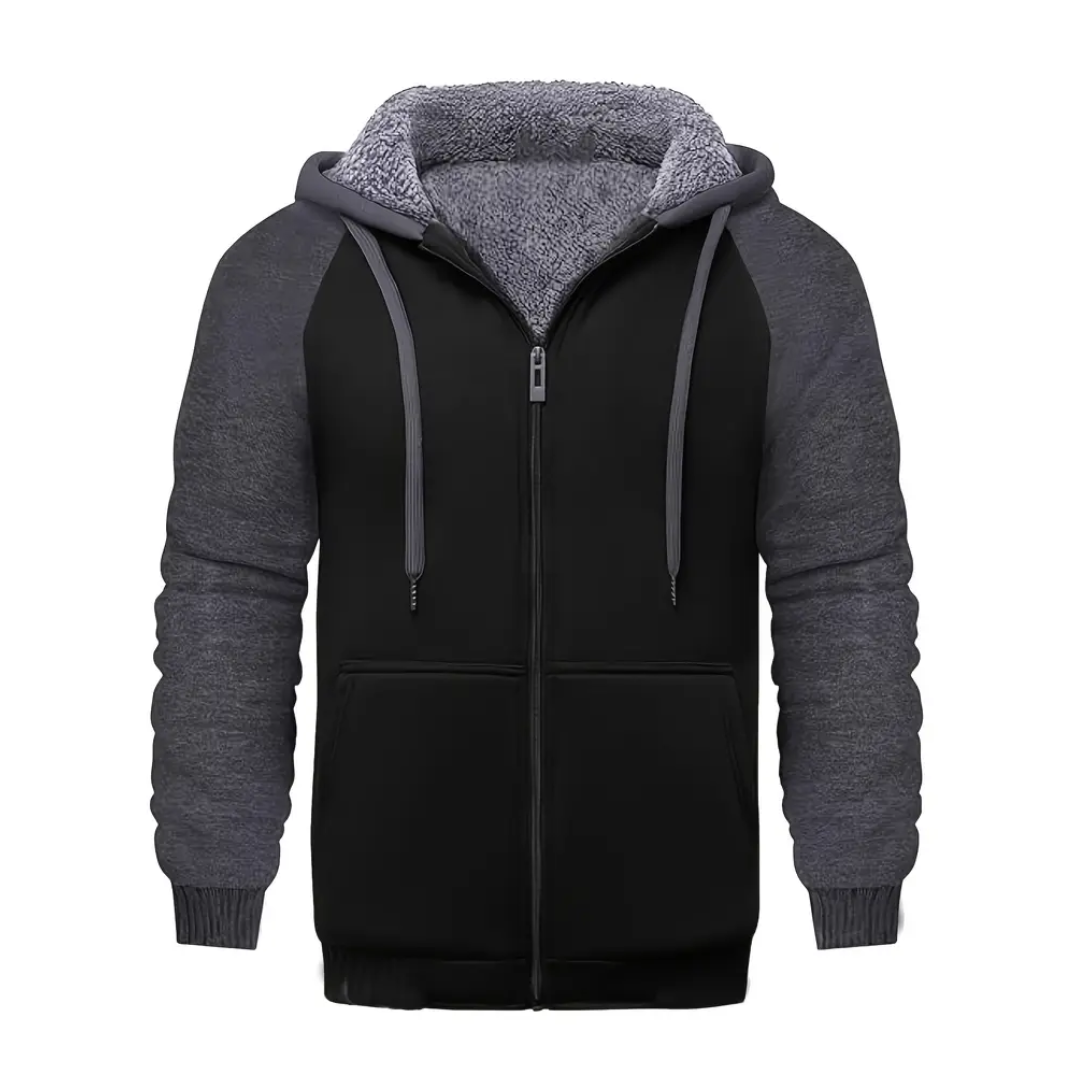 Borja | Sudadera con Cremallera Hombre Forro Sherpa con Capucha