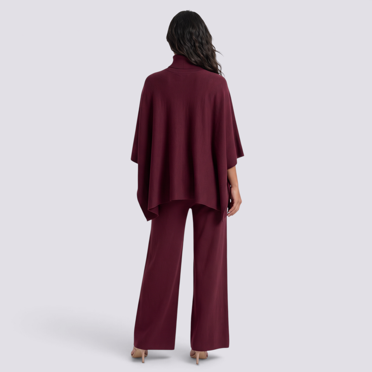 Conjunto Punto Mujer Cuello Alto Pantalón Ancho