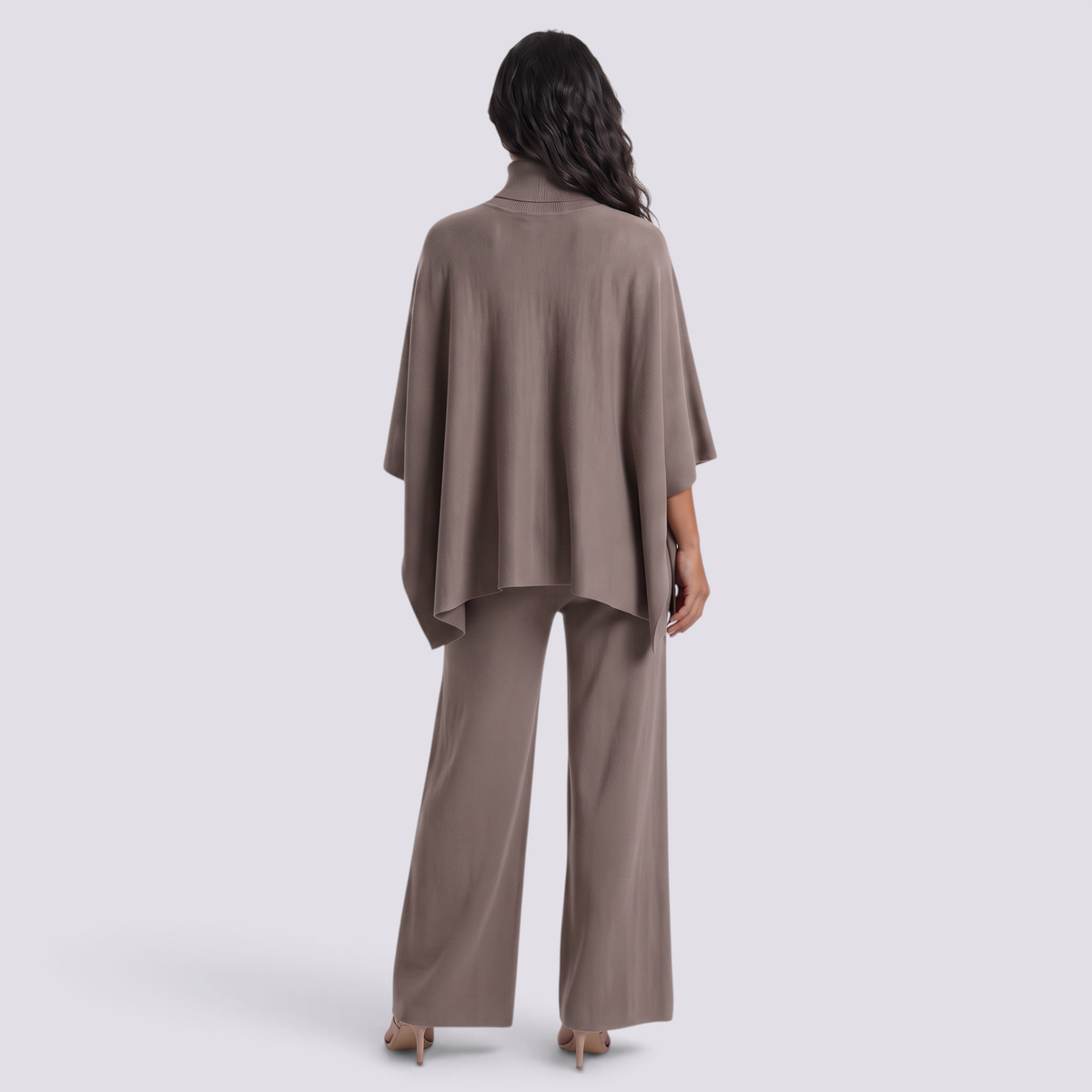 Conjunto Punto Mujer Cuello Alto Pantalón Ancho