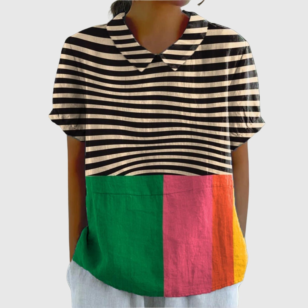 Covadonga | Camisa Oversize de Verano Estampada de Manga Corta Mujer