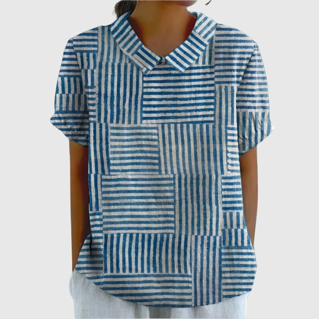 Covadonga | Camisa Oversize de Verano Estampada de Manga Corta Mujer