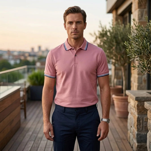 Emilio | Polo de Algodón de Manga Corta Hombre Cuello Contraste