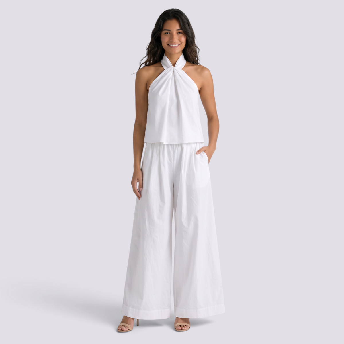 Conjunto Mujer Top y Pantalón Ancho