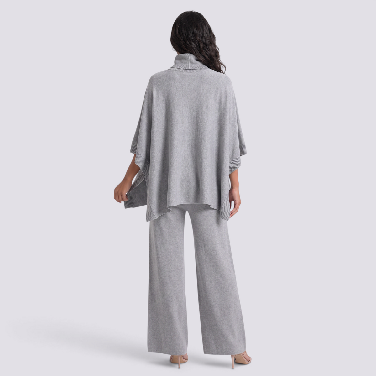 Conjunto Punto Mujer Cuello Alto Pantalón Ancho