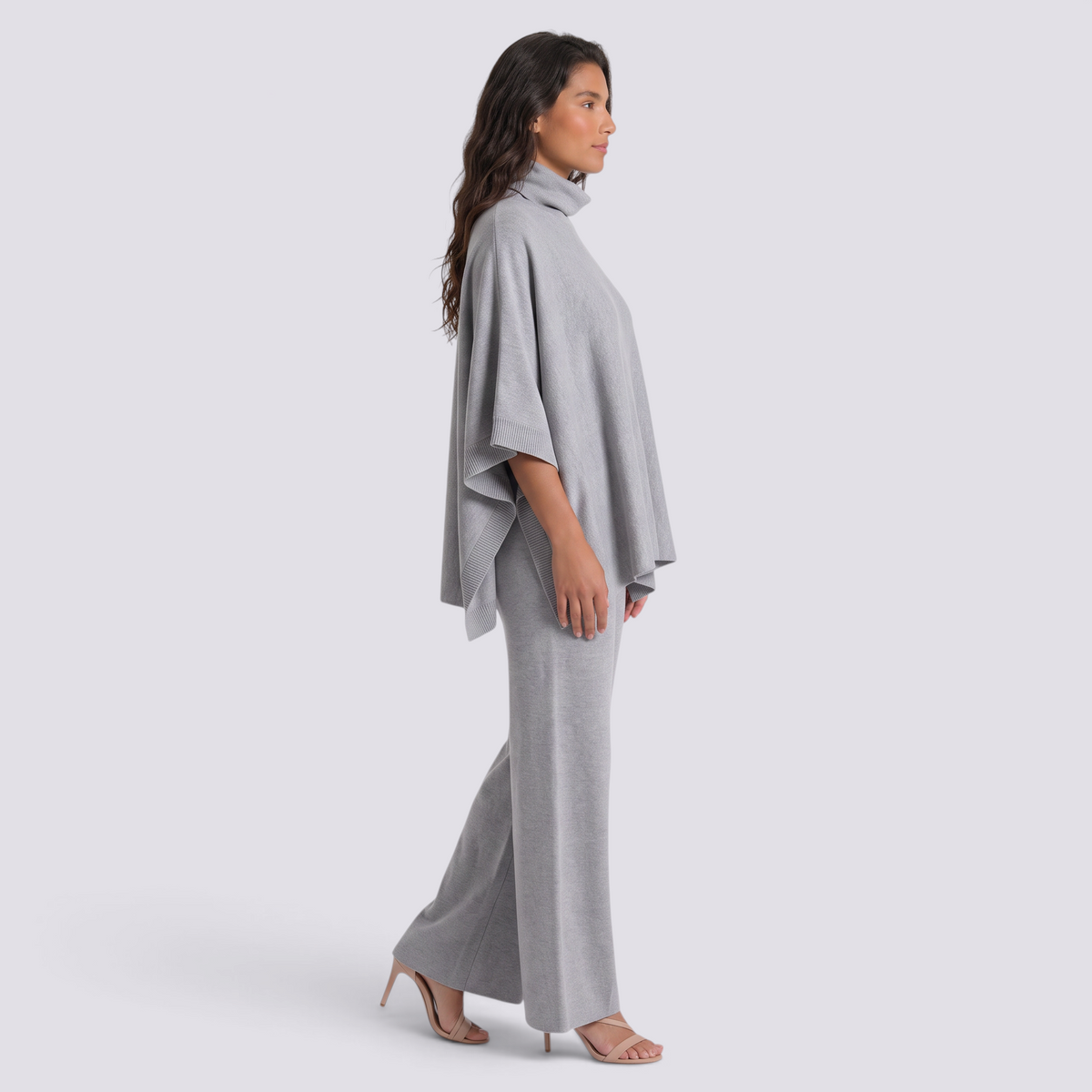 Conjunto Punto Mujer Cuello Alto Pantalón Ancho