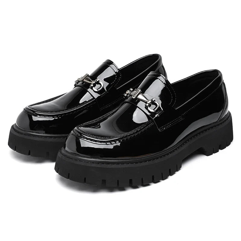 Guillermo | Mocasines de Cuero Plataforma Hombre Hebilla Metálica