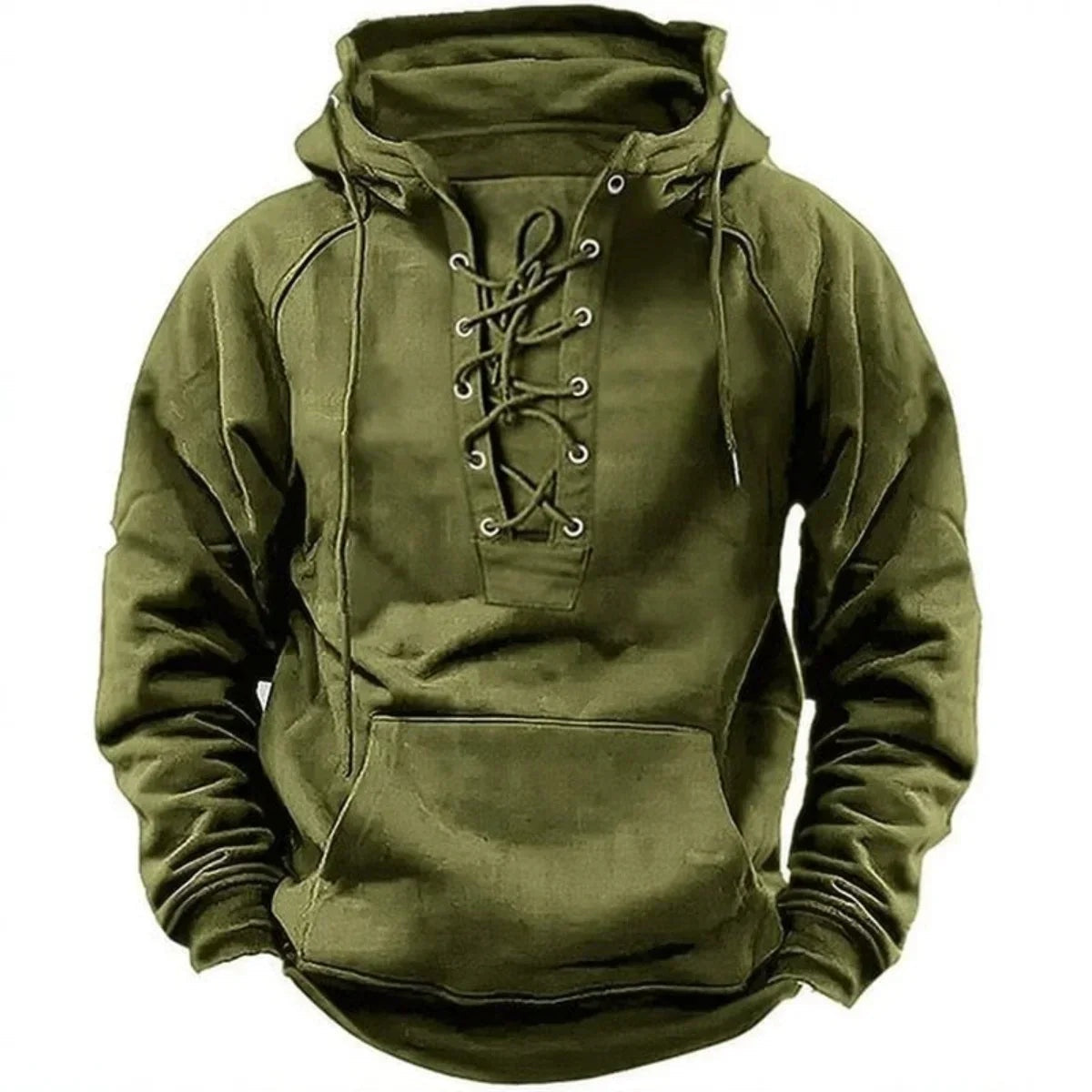 Iván | Sudadera Oversize con Capucha Hombre Cordones Bolsillo Canguro