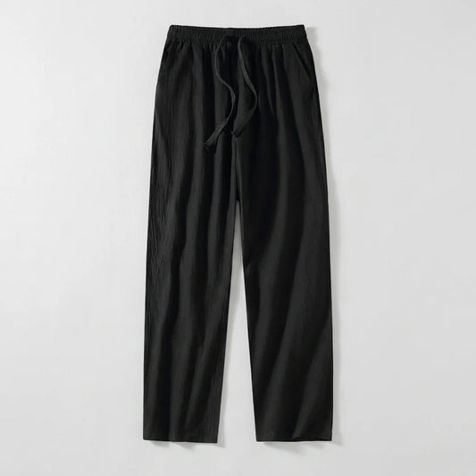 Koldo | Pantalón de Algodón Pierna Ancha Hombre Cintura Elástica Cordón