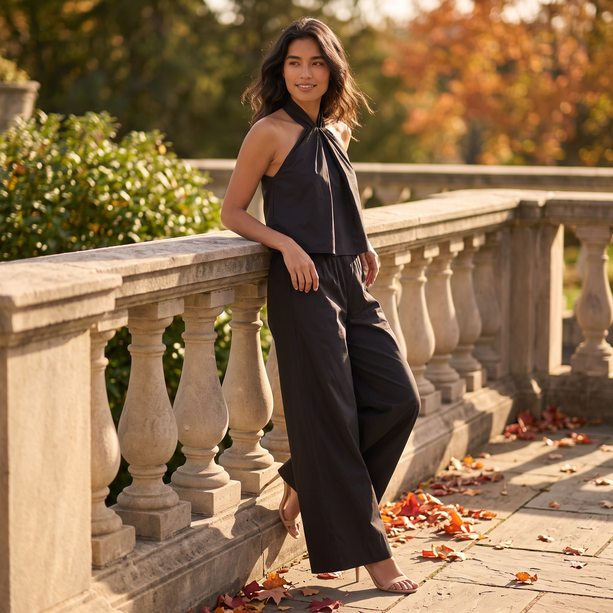Conjunto Mujer Top y Pantalón Ancho