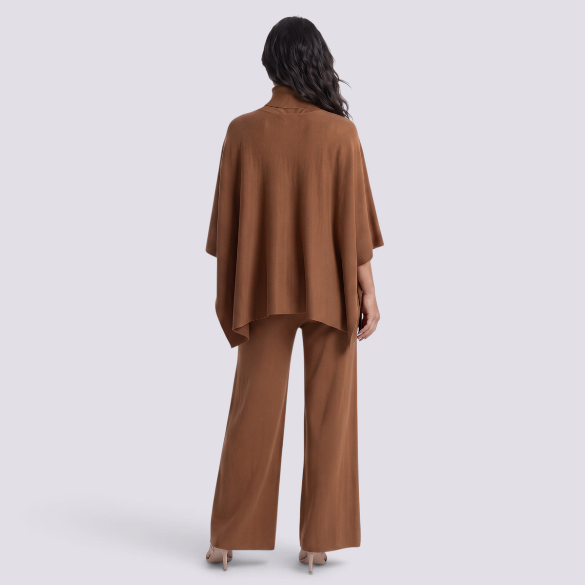Conjunto Punto Mujer Cuello Alto Pantalón Ancho