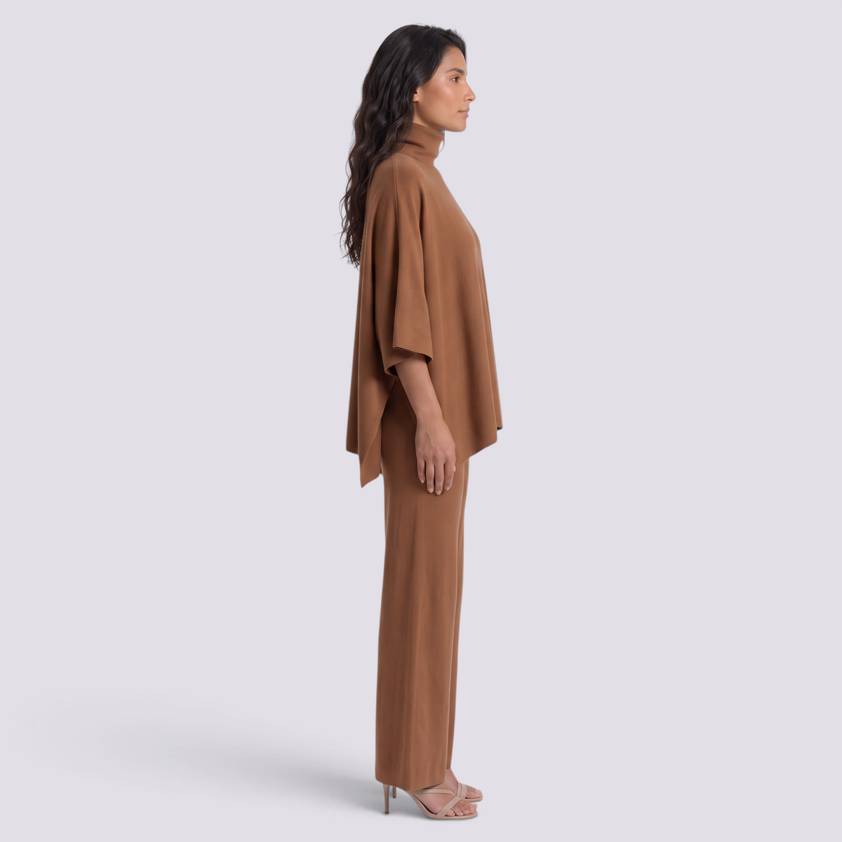 Conjunto Punto Mujer Cuello Alto Pantalón Ancho