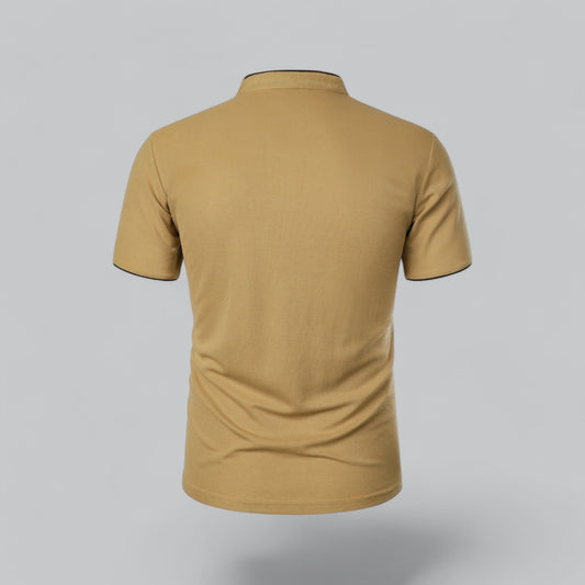 Mikel | Polo de Manga Corta Hombre Cuello Mao Algodón