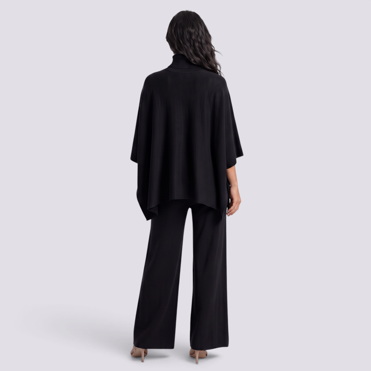 Conjunto Punto Mujer Cuello Alto Pantalón Ancho