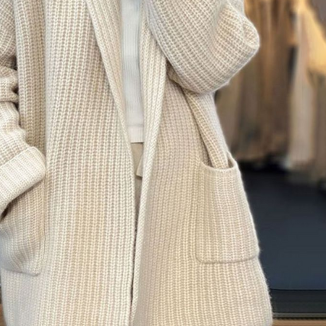 Nerea | Jersey de Punto de Lana Oversize Mujer Bolsillos