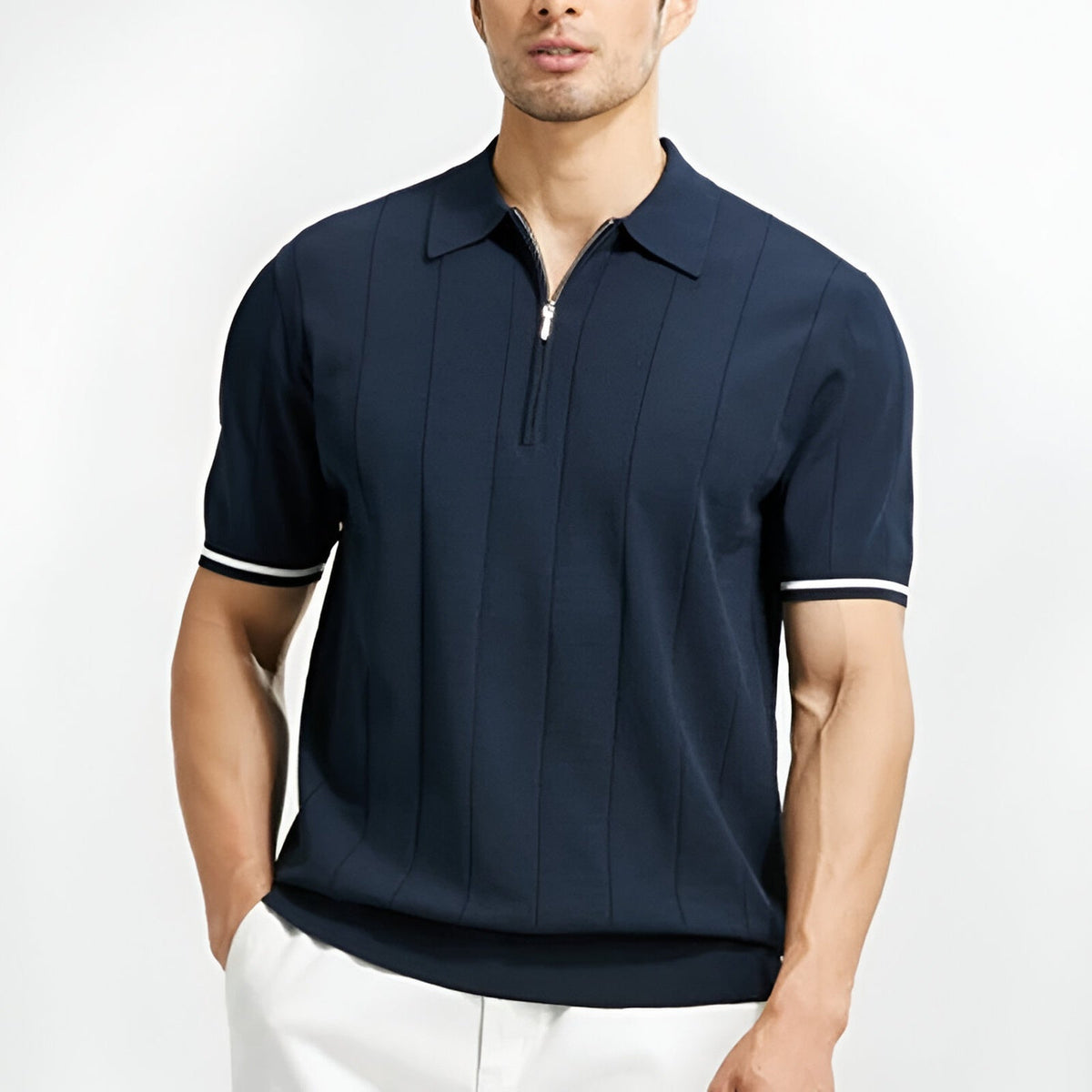 Rodrigo | Polo de Punto con Cremallera Hombre Manga Corta