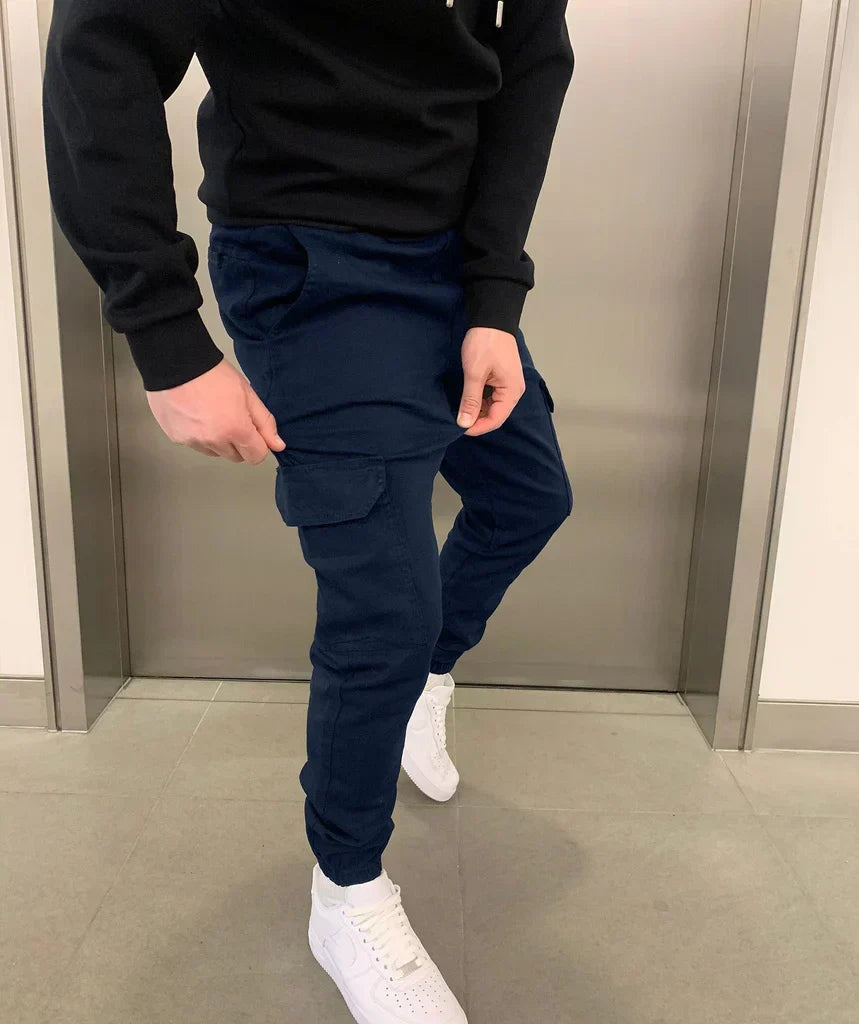 Unai | Pantalón Cargo Jogger Hombre Bolsillos Laterales Tobillo Elástico