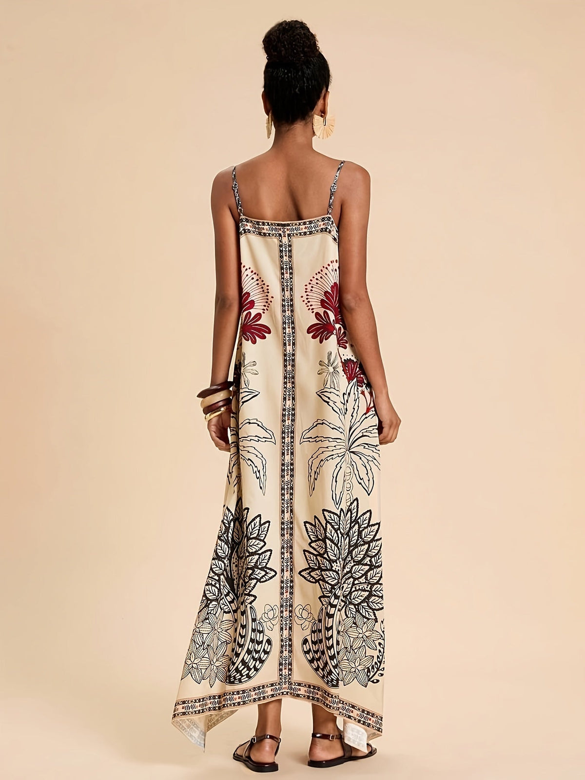 Maite | Vestido Largo de Verano Boho Estampado Tropical Mujer Tirantes