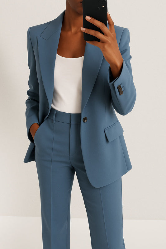 Victoria | Conjunto de Traje Chaqueta Mujer Elegante Cuello Solapa